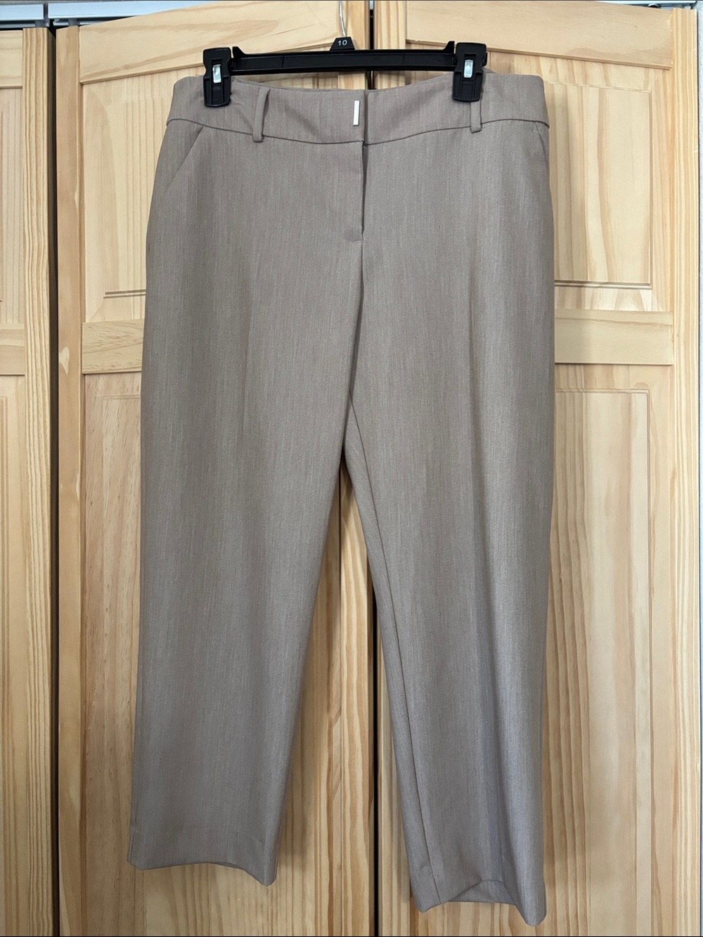 Women's Tailored Straight-Leg Pants in Taupe